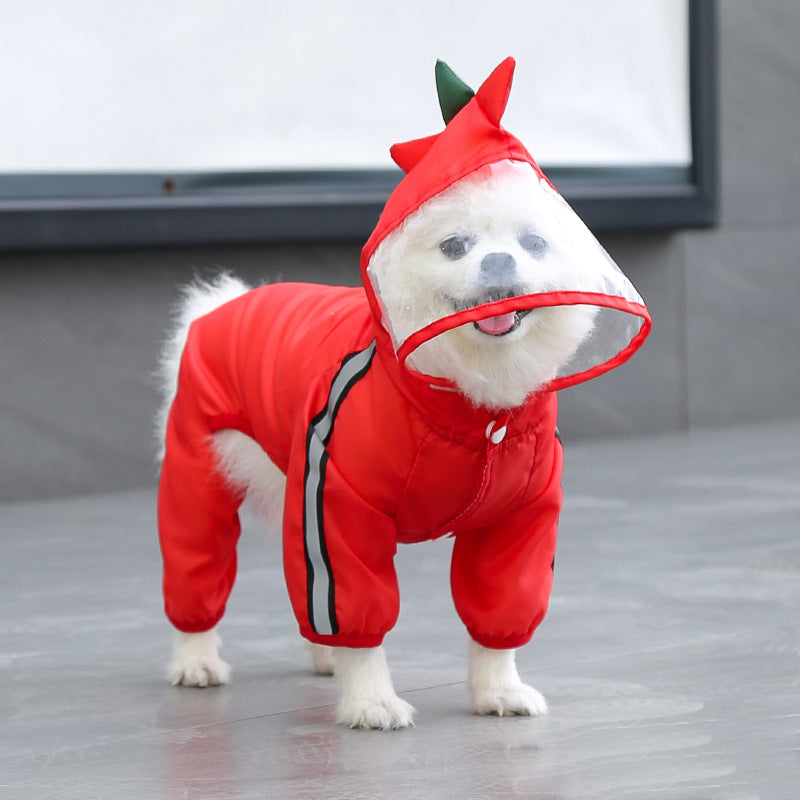 Plastic Four-Leg Raincoat, for dogs.