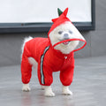 Plastic Four-Leg Raincoat, for dogs.