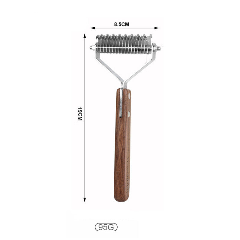 Solid Wood Antique-Style Grooming Comb, for dogs and cats.