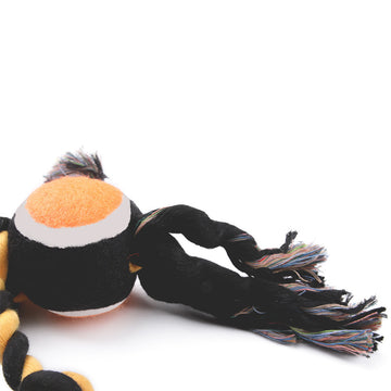 Cotton Rope Tennis Ball Dog Toy – Teeth Cleaning Chew – detail view