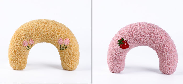Soft U-Shaped Plush Pillow for Cats to Curl Up In