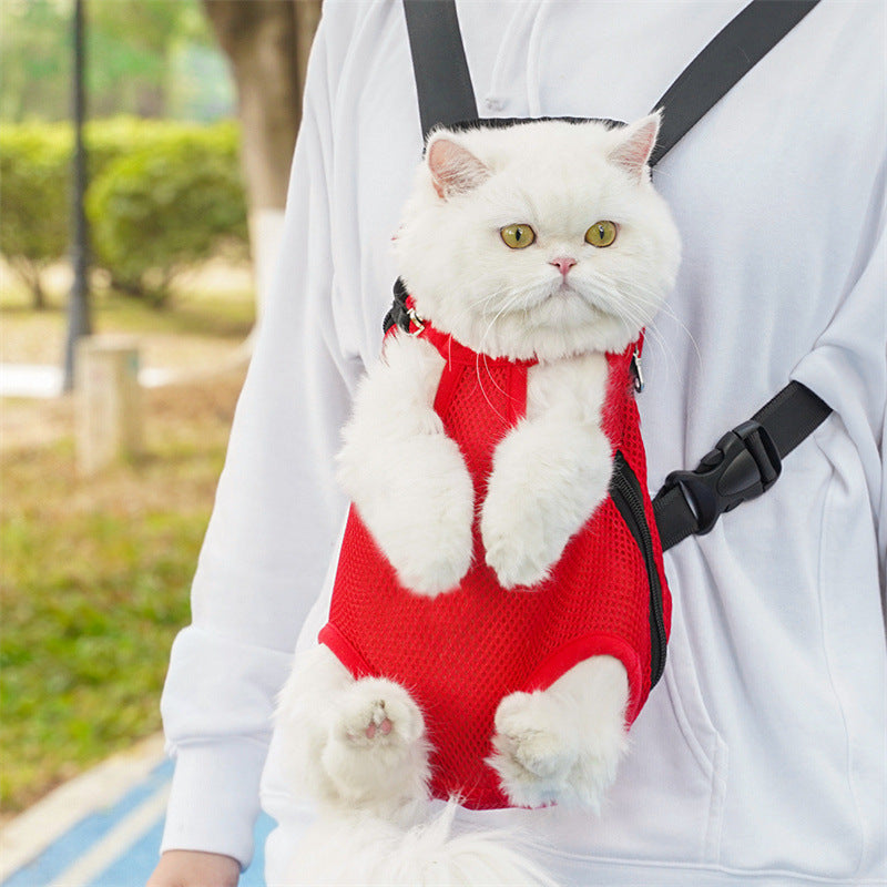 Breathable Mesh Backpack Carrier, for dogs and cats.