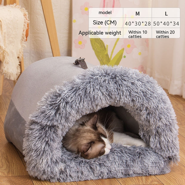 Portable Warm Pet Nest – Moisture-Proof Plush Bed for Cats & Dogs – color options