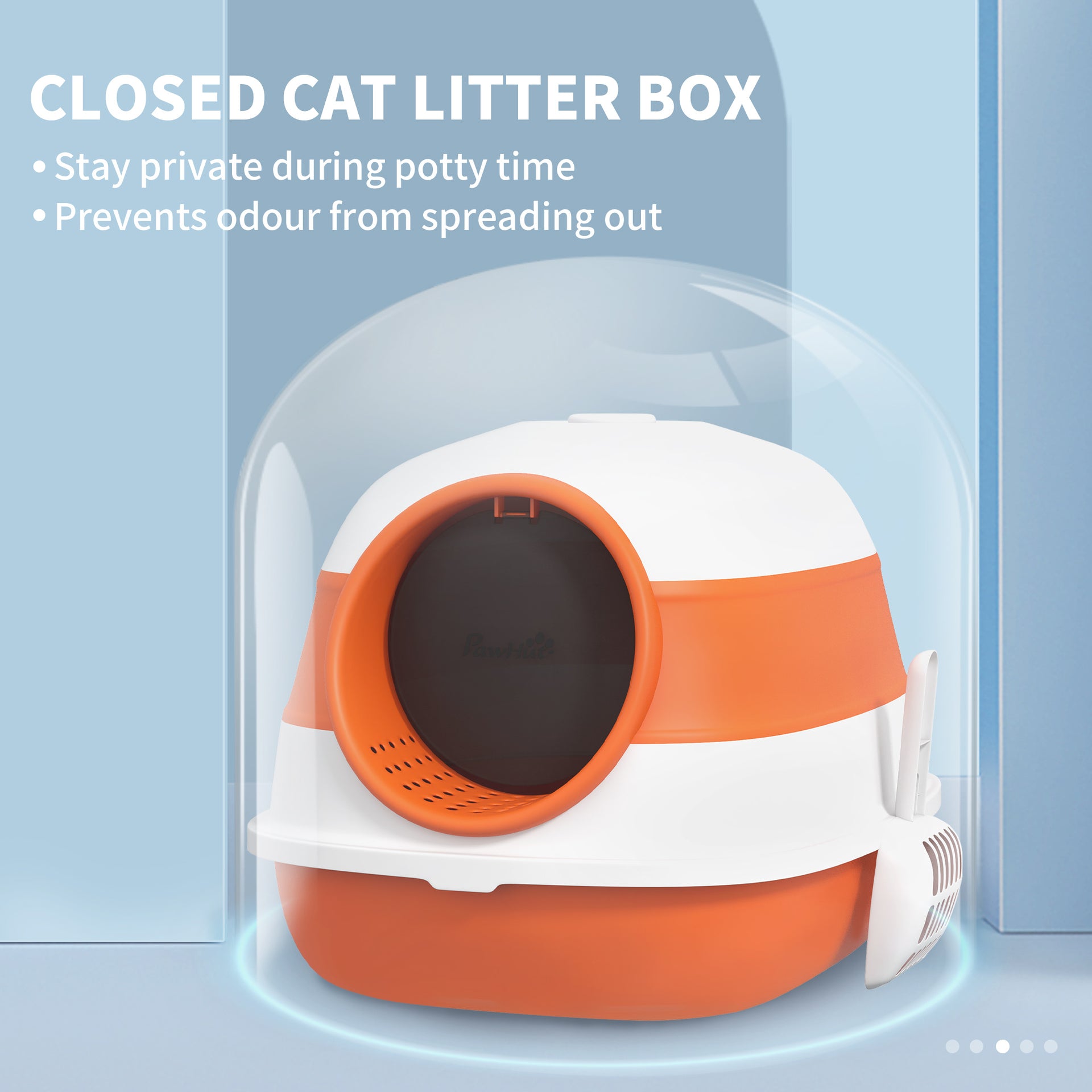 Dome Covered Cat Litter Box with Lid