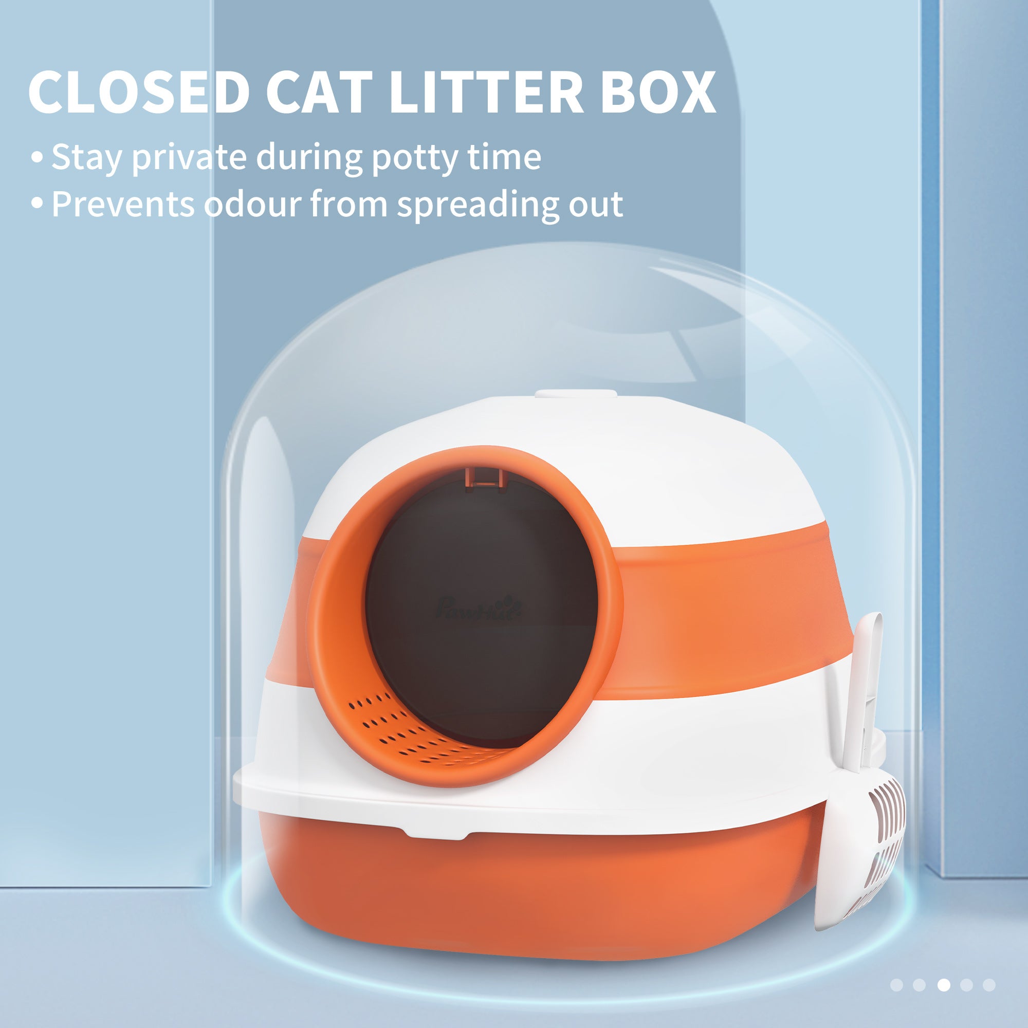 Dome Covered Cat Litter Box with Lid