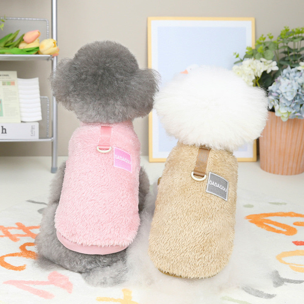 Coral Fleece Two-Leg Pull-Loop Sweater, for dogs.