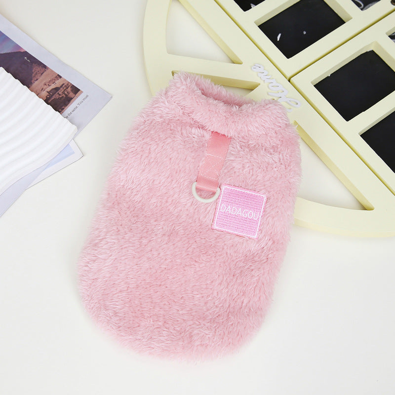 Coral Fleece Two-Leg Pull-Loop Sweater, for dogs.