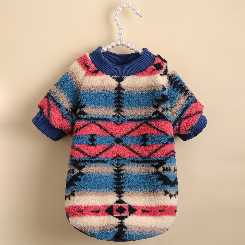 Striped Fleece Pullover Sweatshirt, for dogs.