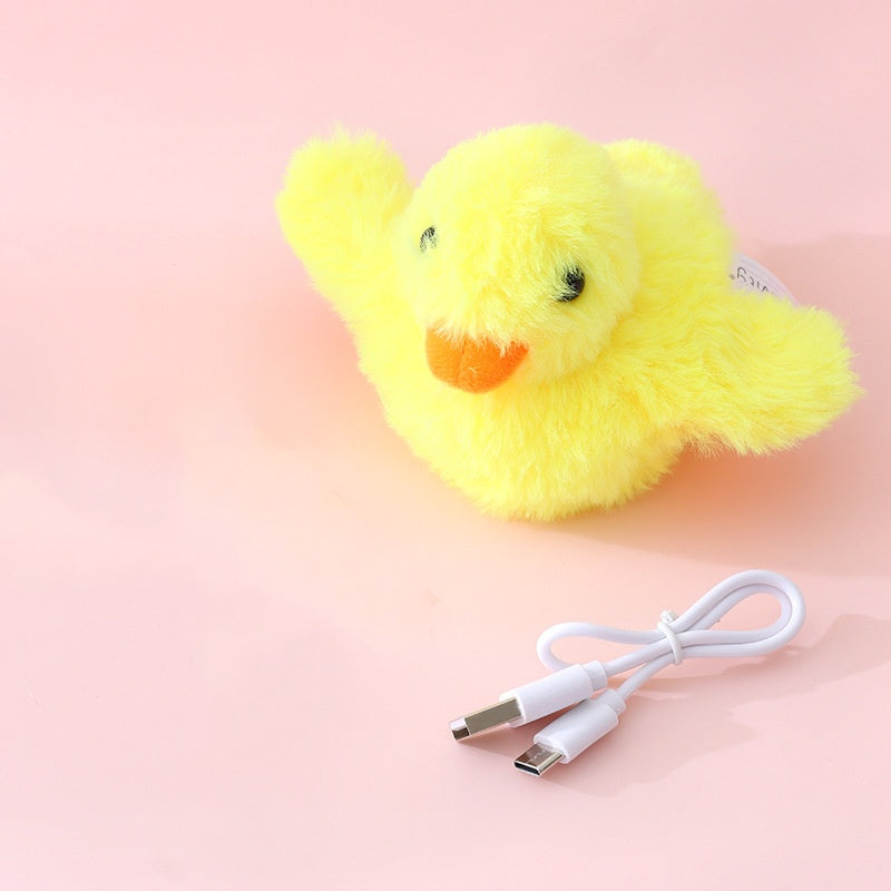 USB Rechargeable Interactive Vibrating Duck Toy for Cats