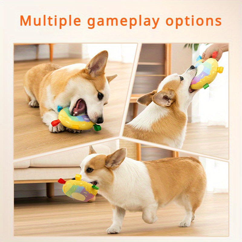 Cartoon Plush Flying Disc Toy, for dogs.