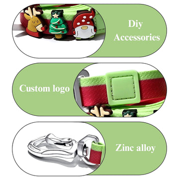 Dual-Color Embossed Dog Leash & Collar Set – Fashion Walking Set – close-up
