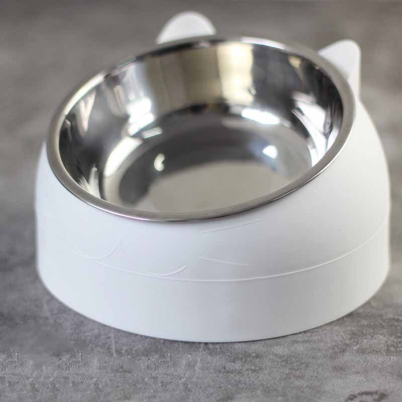 Stainless Steel Tilted Cat Bowl, 200 Milliliters, for cats.