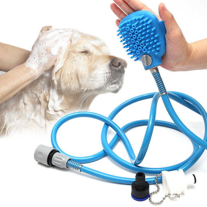 Outdoor Shower Bath Brush with Hose Attachment