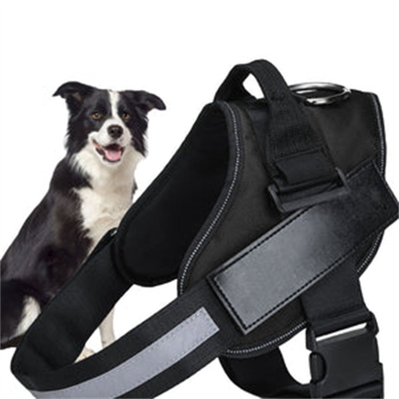 Reflective Vest-Style Chest Harness, for dogs.