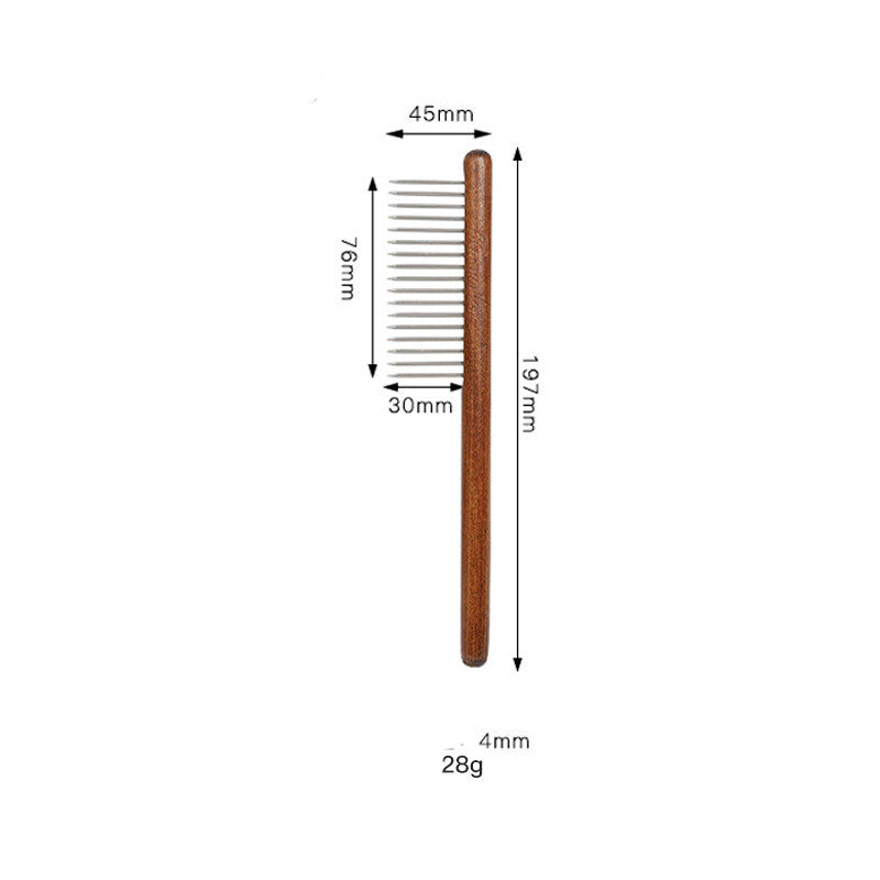 Solid Wood Antique-Style Grooming Comb, for dogs and cats.