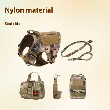 Tactical Dog Harness 5-Piece Set – Vest, Leash, Collar & Pouch