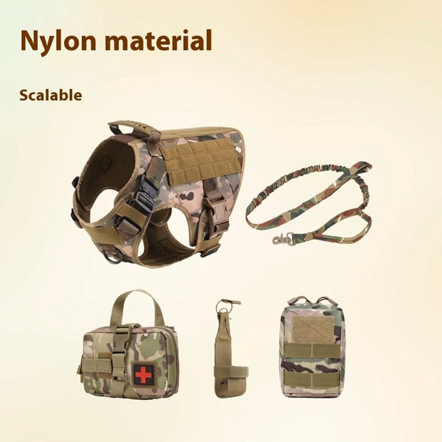 Tactical Dog Harness 5-Piece Set – Vest, Leash, Collar & Pouch