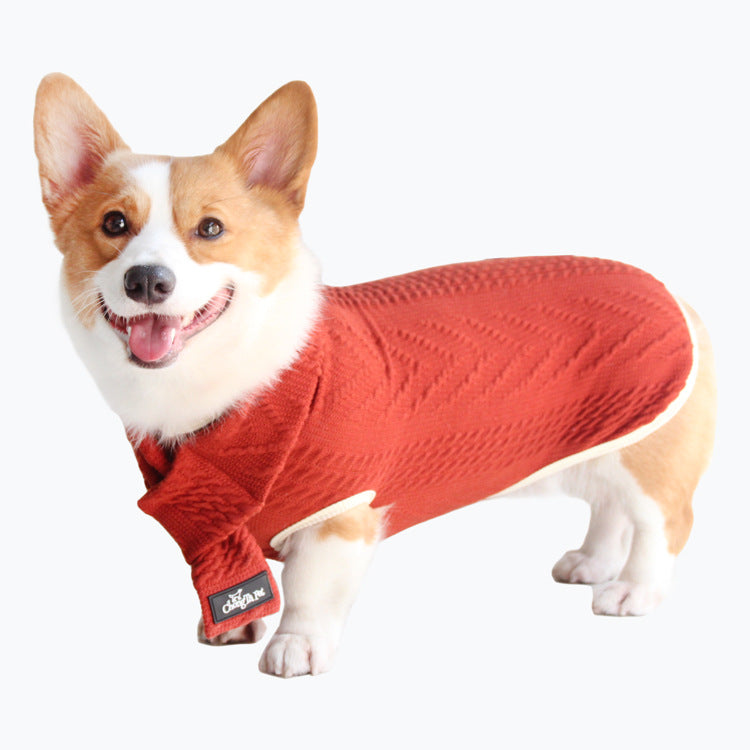 Vintage Twist-Knit Polyester Sweater, for dogs.