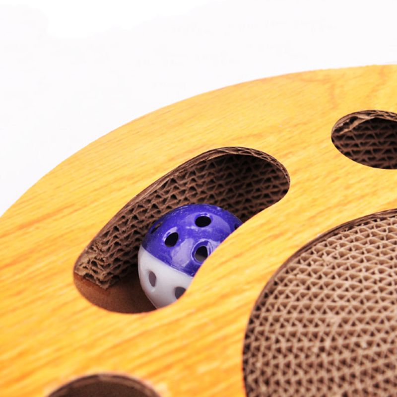 Round Corrugated Paper Cat Scratcher, 33 cm Wide, for cats.