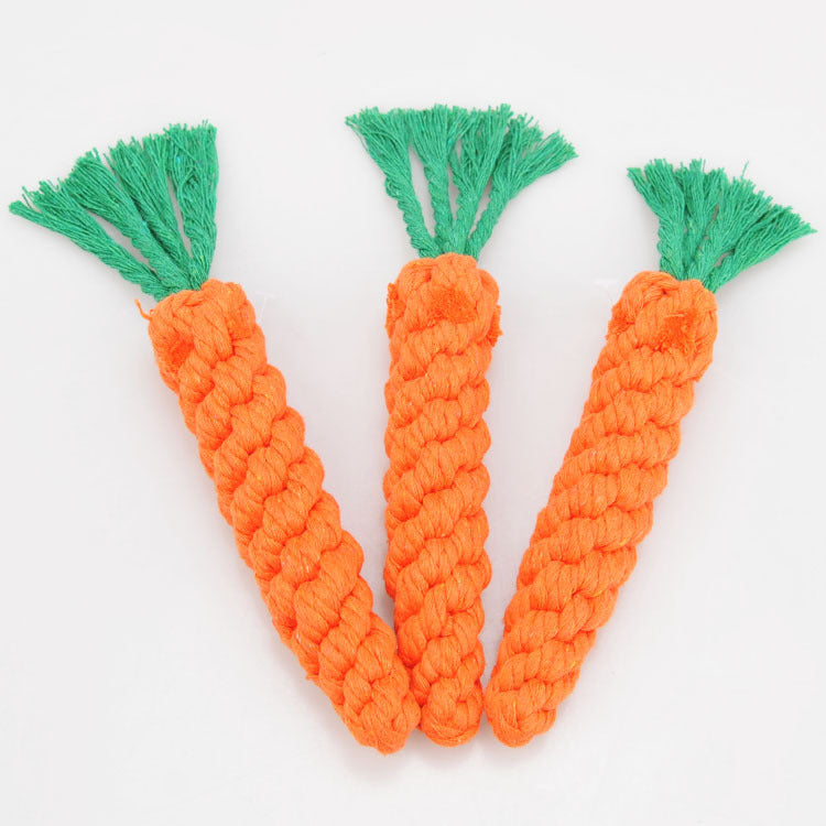 Plush Milk Tea and Carrot Shaped Chew Toy, for dogs.