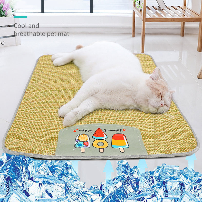 Cooling Rattan Weave Sleeping Mat for Dogs and Cats