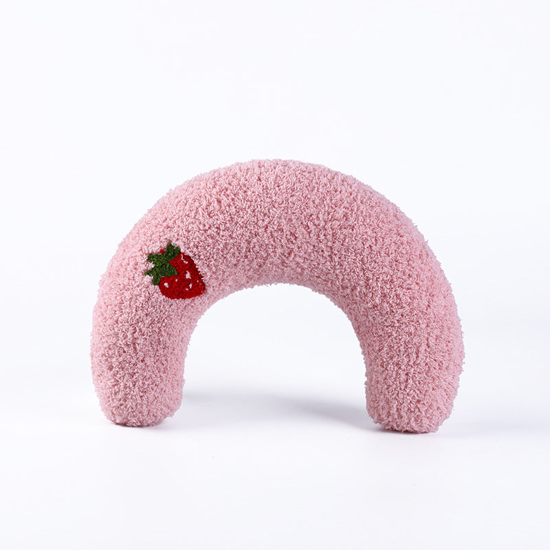 Soft U-Shaped Plush Pillow for Cats to Curl Up In