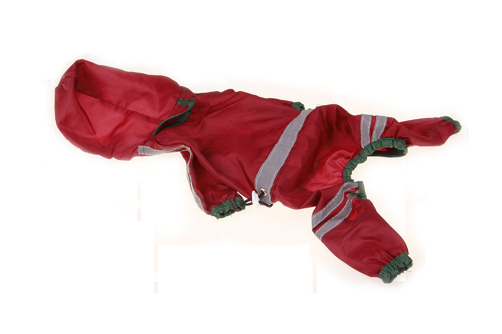One-Layer Dog Raincoat with Reflective Safety Bar, for dogs.