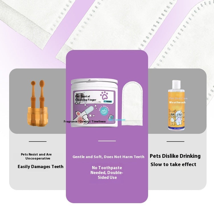 Cat And Dog Universal Oral Cleaning Supplies Anti-halitosis Cleaning Teeth Finger Stall - kindoPet