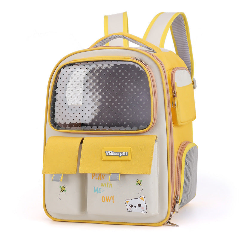 Breathable PU Cat Carrier Bag with 13L Capacity, for cats.