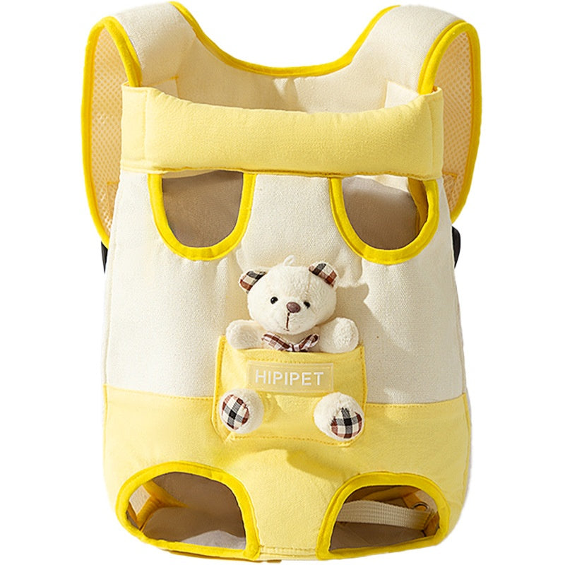 Cartoon-Print Canvas Chest Bag, for dogs and cats.