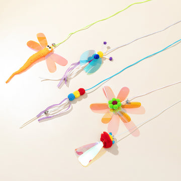 Cat Teaser Wand – Shiny Reflective Ribbon Toy – lifestyle photo