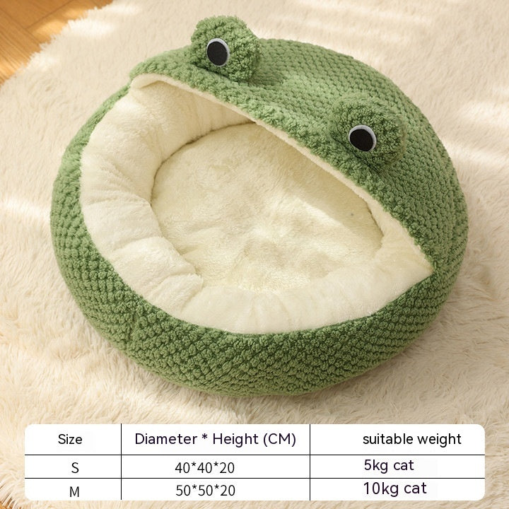 Frog pet bed color options collection showing green, sage green, and pink variants for home decor