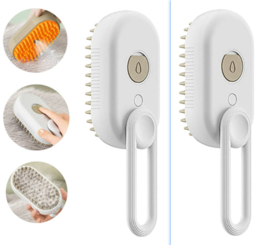 3-in-1 Electric Steam Pet Brush – Grooming Spray & Massage Comb – size reference
