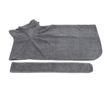 Absorbent Dog Bathrobe – Quick-Dry Microfiber Towel Coat with Belt – angle view
