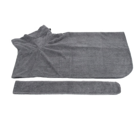 Absorbent Dog Bathrobe – Quick-Dry Microfiber Towel Coat with Belt – angle view