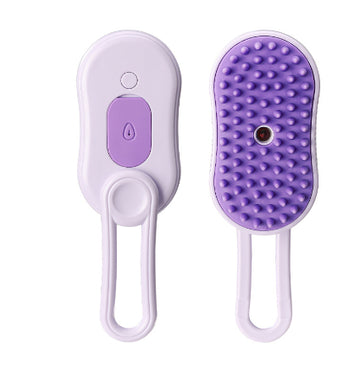 3-in-1 Electric Steam Pet Brush – Grooming Spray & Massage Comb – in use