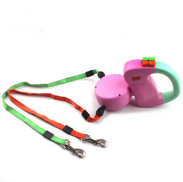 Retractable Dual Dog Leash – Tangle-Free 360° Swivel Double Walking Leash – features