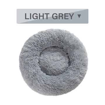 Fluffy Donut Dog Bed - Plush Bolster Pet Cushion for Nesting – angle view