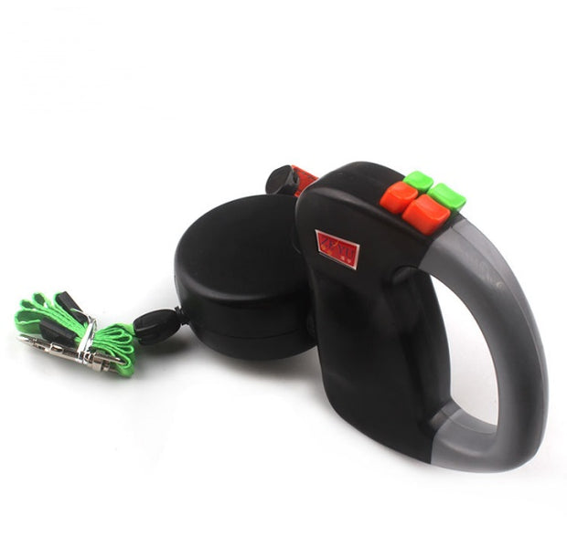 Retractable Dual Dog Leash – Tangle-Free 360° Swivel Double Walking Leash – detail view