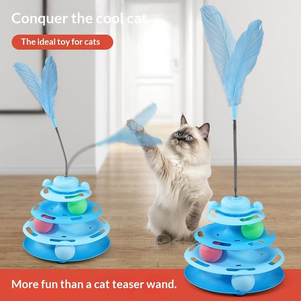 Interactive Cat Turntable – Self-Play Ball Tower Toy for Cats