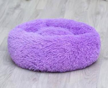 Round Plush Pet Nest Bed - Cozy Kennel for Small Dogs & Cats – side view