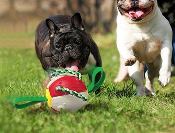 Interactive Dog Soccer Ball - Chew-Resistant Football with Grip Tabs – side view