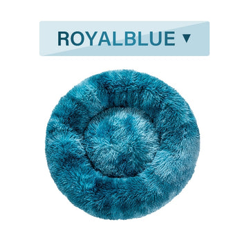Fluffy Donut Dog Bed - Plush Bolster Pet Cushion for Nesting – side view