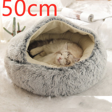 long plush edge detail round pet bed size XL luxury