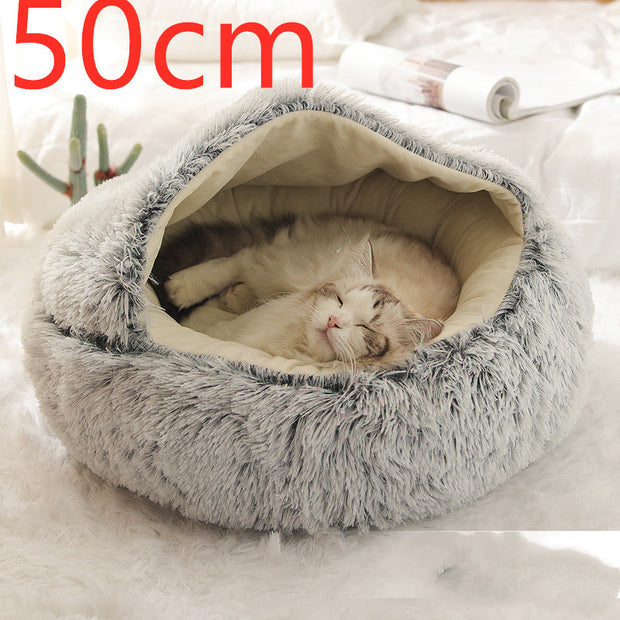 long plush edge detail round pet bed size XL luxury
