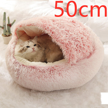 luxury velvet trim detail round winter pet house