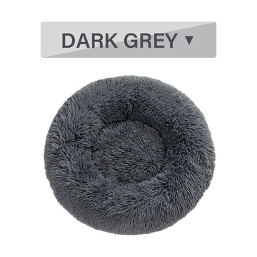 Fluffy Donut Dog Bed - Plush Bolster Pet Cushion for Nesting – packaging