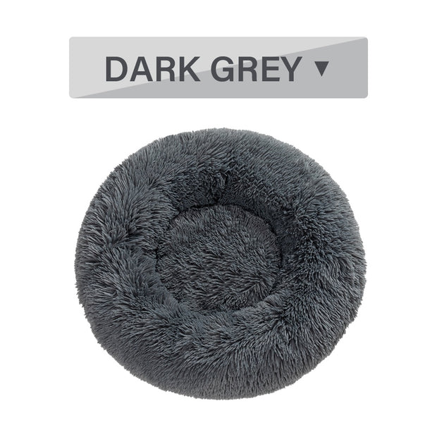 Fluffy Donut Dog Bed - Plush Bolster Pet Cushion for Nesting – packaging