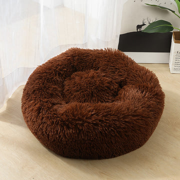 Round Plush Pet Nest Bed - Cozy Kennel for Small Dogs & Cats – packaging