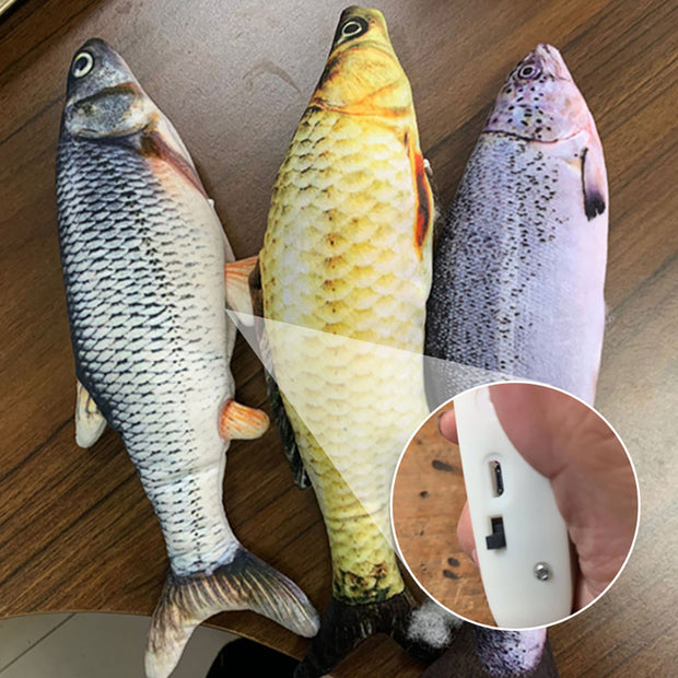 Motion-Activated Fish Cat Toy - USB Rechargeable Flopping Interactive